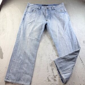 Sean John Mens Light Wash Denim Jeans‎ 40x30 Straight Leg Cotton Blue